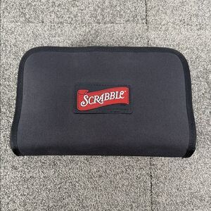 Scrabble Game Travel Version Folio Black Case Complete Car Plane Camping Trip